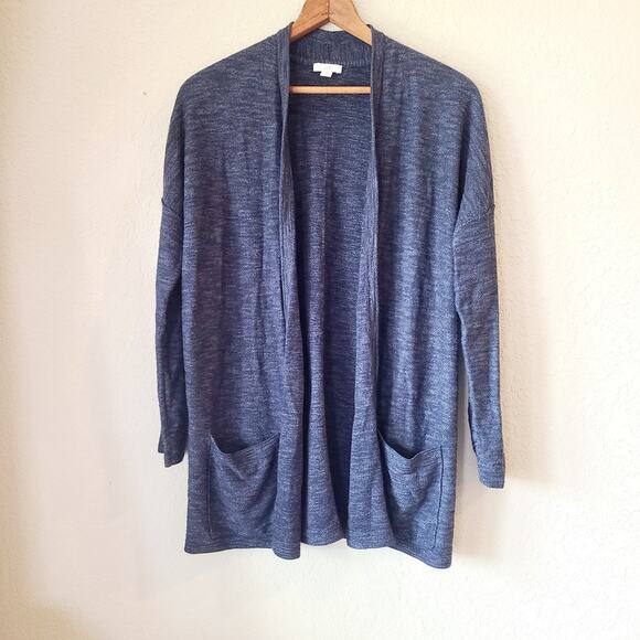 J. Jill Womens Cardigan Heathered Blue Size XSmall‎ Light Cotton Blend SOFT - Picture 1 of 5